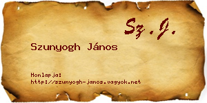 Szunyogh János névjegykártya