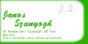 janos szunyogh business card